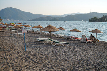 Promenade along the Mediterranean Sea of the resort town of Fethiye. 