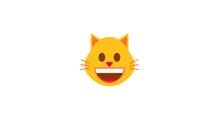 Fototapeta na wymiar Happy vector emoticon cat. greening face cat emoji.