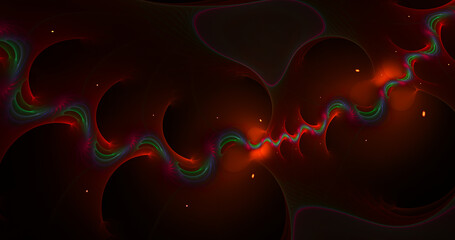 Abstract colorful fractal background. Fantastic red waves. Digital fractal art. 3d rendering.