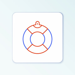 Line Lifebuoy icon isolated on white background. Lifebelt symbol. Colorful outline concept. Vector