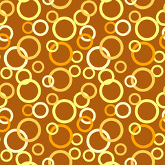 Seamless orange background with abstract circles