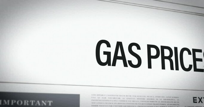 Gas prices news international press articles with slow zoom out. Rising prices for electricity and gas worldwide