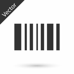 Grey Barcode icon isolated on white background. Vector Illustration