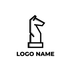 chess logo templates, horse herd, equestrian training, etc. logo in the form of a horse pawn on chess.
