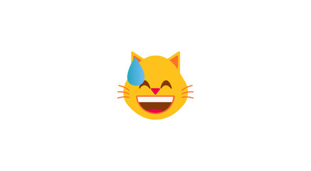 Obraz premium cat face vector emoji.vector emoji illustration.