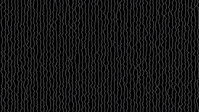 Abstract Waves Modern Strings 3 Vertical -black and white- Seamless loop 3D motion graphics
