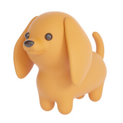 Dachshund dog isolated on white. 3d rendering