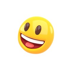 3d rendering of happy smile emoji isolated on white background