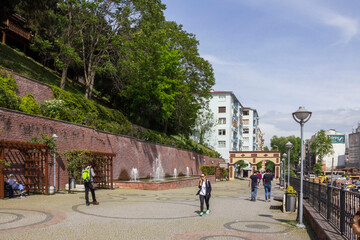 People walking around on a street in Izmit, turkey