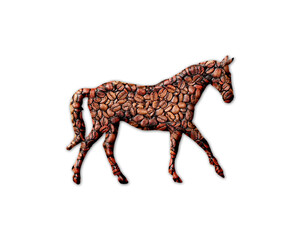 Horse Animal Coffee Beans Icon Logo Symbol illustration