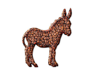Donkey Animal Coffee Beans Icon Logo Symbol illustration