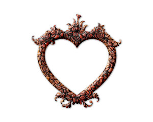 Heart love Coffee Beans Icon Logo Symbol illustration