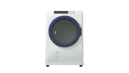 3DCGで描かれたドラム式洗濯機のイラスト。背景透過処理。