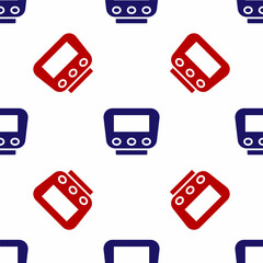 Blue and red Bicycle speedometer icon isolated seamless pattern on white background. Vector