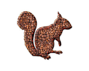Squirrel Coffee Beans Icon Logo Symbol illustration