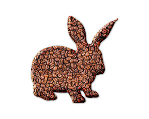 Rabbit bunny Easter Coffee Beans Icon Logo Symbol illustration