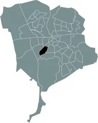 Foto auf Alu-Dibond Black flat blank highlighted location map of the HEUVEL NEIGHBORHOOD inside gray administrative map of Breda, Netherlands © Momcilo