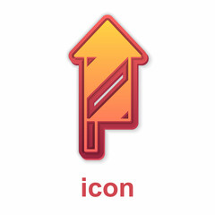 Gold Firework rocket icon isolated on white background. Concept of fun party. Explosive pyrotechnic symbol. Vector