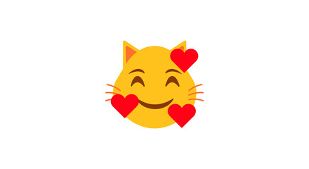 happy cat face vector emoji.