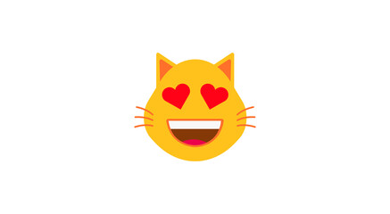 happy cat face vector emoji.
