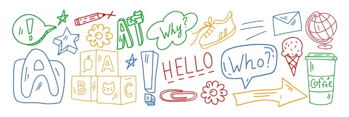 Vector pattern with little children. Kindergarten. Imagination. Creativity. Play.