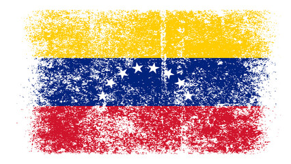 Venezuela Flag Distressed Grunge Vintage Retro. Isolated on White Background