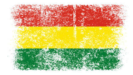 Obraz premium Bolivia Flag Distressed Grunge Vintage Retro. Isolated on White Background