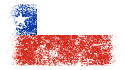 Chile Flag Distressed Grunge Vintage Retro. Isolated on White Background