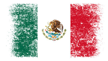 Mexico Flag Distressed Grunge Vintage Retro. Isolated on White Background