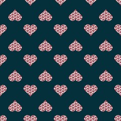 Original hand drawing seamless pattern with hearts symbol