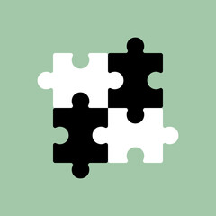Jigsaw Puzzle Pieces Vector Icon Logo