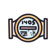 water meter color vector doodle simple icon