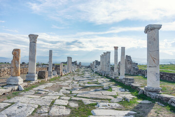 Ruins of the ancient town of Laodikeia is one of the cities of Anatolia in the 1st century BC. Denizli, Turkey.