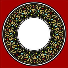 Ottoman motif consisting of rumi designs. It can be used as wall decoration, ceramic plate motif, picture frame, symbol, icon or gift card.
