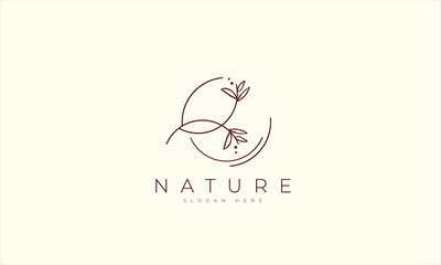 natural and organic logo modern design. Natural logo for branding, corporate identity and business card - obrazy, fototapety, plakaty