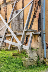 A Dilapidated Half-timbered Structure