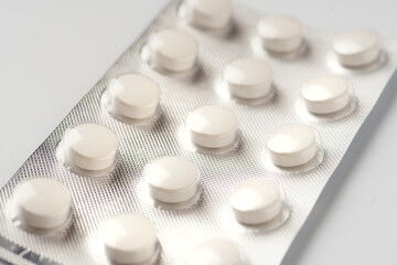 Medicines, pills on white background. Medicine and health concept.