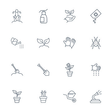 gardening icons set . gardening pack symbol vector elements for infographic web
