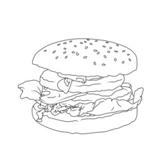 Line art Hamburger Illustration