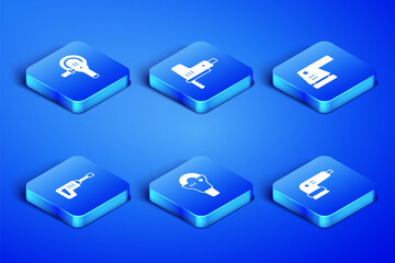 Set Electric sander, Angle grinder, Rotary hammer drill machine, jigsaw and icon. Vector