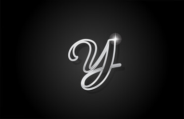grey line Y alphabet letter logo icon. Creative design for business and company