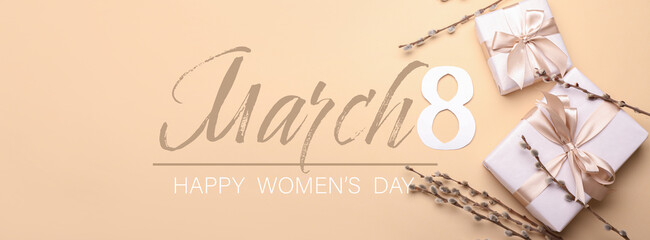 Fototapeta na wymiar Beautiful greeting card for International Women's Day celebration