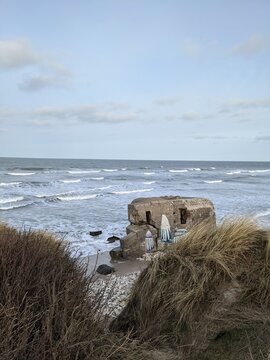 World War Two Bunker At The Coastline Of Hanstholm Denmark