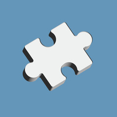 Jigsaw Puzzle Piece 3D Icon Logo 2 Vector Black and White Together Duality Solution Teamwork Team Symbol Connection Web Icons