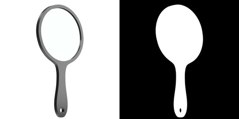 3D rendering illustration of a round handheld mirror © Francesco Milanese