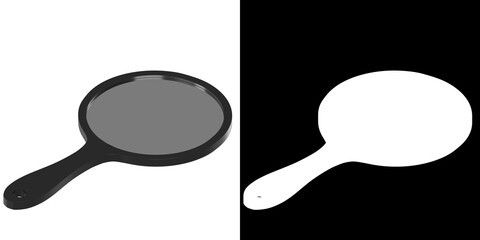 3D rendering illustration of a round handheld mirror © Francesco Milanese