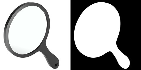 3D rendering illustration of a round handheld mirror © Francesco Milanese