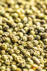 Dried green peppercorn. Dry green pepper spice.