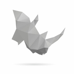 Rhinoceros head abstract isolated on a white backgrounds, vector illustration 