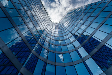 Modern high rising skyscraper - Filadelfie building, BB centrum, Prague, Czech Republic - obrazy, fototapety, plakaty